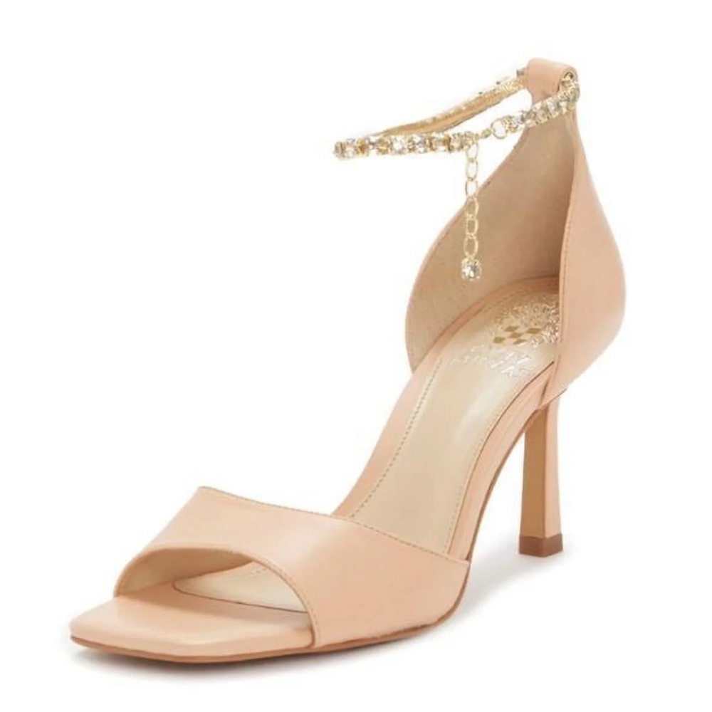 Elegant Tan Women's Heels with Ankle Strap